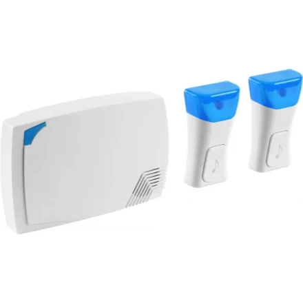 Звонок СВЕТОЗАР "ОКТАВА" электрический беспроводной 120м, 36 мелодий, 2 кнопки, А23, 3AA 58064-2 купить в Надыме