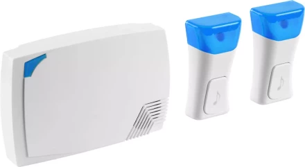 Звонок СВЕТОЗАР "ОКТАВА" электрический беспроводной 120м, 36 мелодий, 2 кнопки, А23, 3AA 58064-2 купить в Надыме