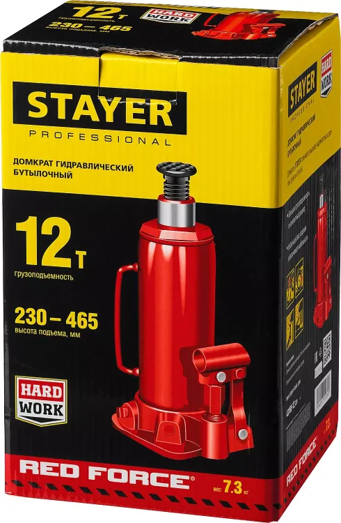 Домкрат STAYER "PROFI" гидравлический бутылочный, 12т, 210-400мм 43160-12 купить в Надыме