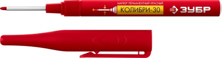 ЗУБР Колибри-30 красный, наконечник L 30 мм,  2.8 мм, перманентный маркер для отверстий (06338-3) купить в Надыме