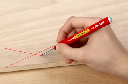 ЗУБР Колибри-30 красный, наконечник L 30 мм,  2.8 мм, перманентный маркер для отверстий (06338-3) купить в Надыме