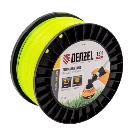 Леска для триммера круглая, 2,7мм х 151м, на DIN катушке FLEX CORD,  Denzel 96281 купить в Надыме