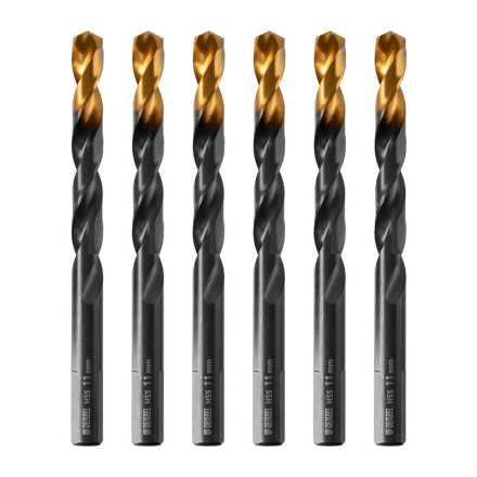 Сверло по металлу, 11 мм, HSS-Tin, Golden Tip, 6 шт. Denzel 717223 купить в Надыме