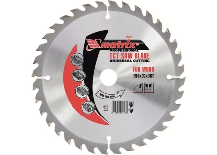 Пильный диск по дереву, 250 х 32мм, 36 зубьев + кольцо 30/32  MATRIX Professional 73298 купить в Надыме