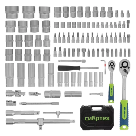 Набор инструментов Сибртех 13389, 1/2", 1/4", 108 предметов купить в Надыме