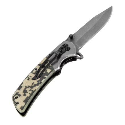 Нож складной Denzel, многоцелевой, системы Liner-Lock, с накладкой G10 на классической рукоятке, 79207 купить в Надыме