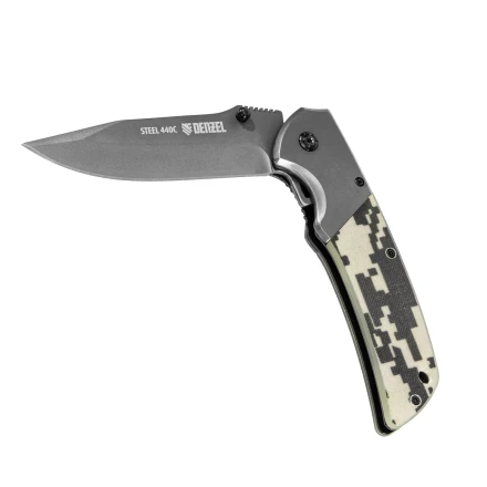 Нож складной Denzel, многоцелевой, системы Liner-Lock, с накладкой G10 на классической рукоятке, 79207 купить в Надыме