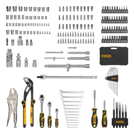 Набор инструментов Denzel 15808, 1/2", 3/8", 1/4", CrV, S2, пластиковый кейс, 232 предмета купить в Надыме