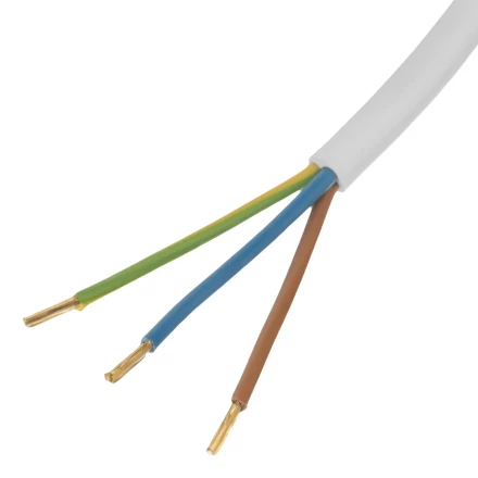 Шнур сетевой Denzel Energy Series, ПВС, 3 м, 3 x 1,5 мм, с неразборной вилкой, белый, 3 м, 37674 купить в Надыме