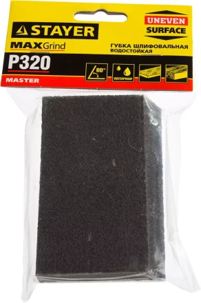 Губка шлифовальная STAYER "MASTER" угловая, зерно - оксид алюминия, Р320, 100 x 68 x 42 x 26 мм, средняя жесткость 3561-320 купить в Надыме