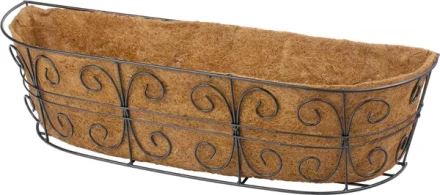 Пристенное кашпо с декором 74х20 см с кокосовой корзиной PALISAD 69014 купить в Надыме