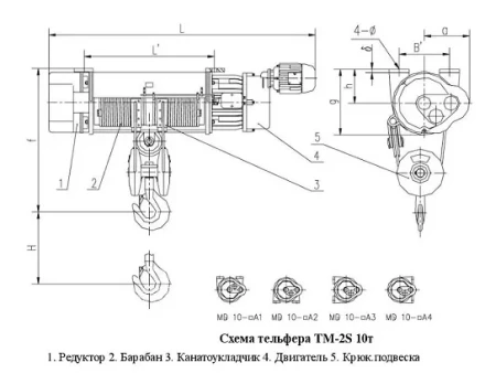 Тельфер электрический с тележкой, ТM-1S-10-12 Magnus-Profi Professional купить в Надыме