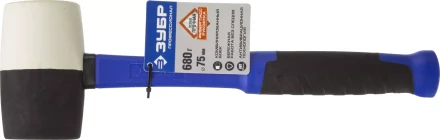 Киянка ЗУБР "ПРОФЕССИОНАЛ" резиновая черно-белая, с фиберглассовой ручкой, 680г 20532-680 купить в Надыме