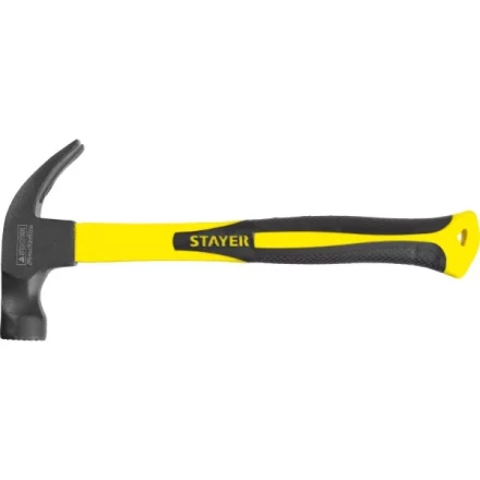 Молоток-гвоздодер "Fiberglass-M" с фиберглассовой рукояткой, с магнитом, 450 г, STAYER Professional 2027-450 купить в Надыме