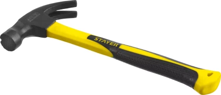 Молоток-гвоздодер "Fiberglass-M" с фиберглассовой рукояткой, с магнитом, 450 г, STAYER Professional 2027-450 купить в Надыме