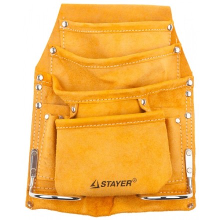 Сумка поясная STAYER &quot;MASTER&quot; для инструментов, кожаная, 8 карманов, 2 скобы 38505 купить в Надыме
