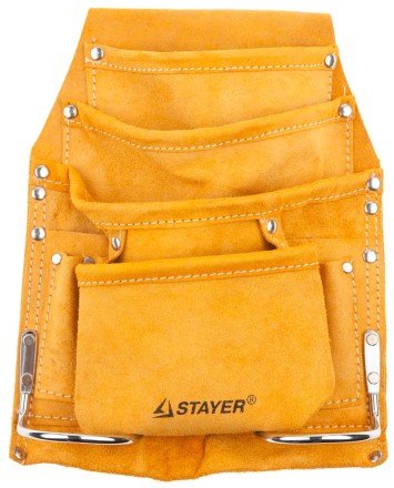 Сумка поясная STAYER &quot;MASTER&quot; для инструментов, кожаная, 8 карманов, 2 скобы 38505 купить в Надыме