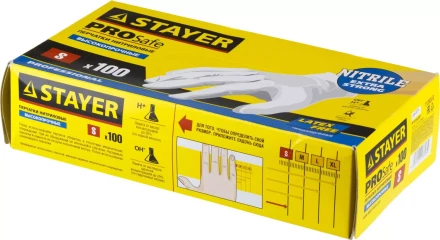 Перчатки STAYER "PROFI" нитриловые экстратонкие, S, 100шт 11203-S купить в Надыме