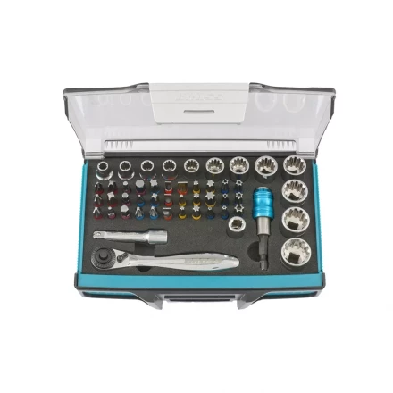 Трещотка с набором бит и торцевых головок, Адаптер и удлинитель, 49 штук,  S2 Gross 11600 купить в Надыме