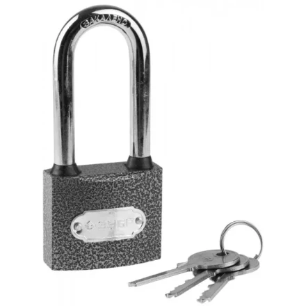 Замок ЗУБР "МАСТЕР" навесной, металлический корпус, удлиненная закаленная дужка, 50мм 3712-50-1 купить в Надыме