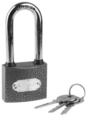 Замок ЗУБР "МАСТЕР" навесной, металлический корпус, удлиненная закаленная дужка, 50мм 3712-50-1 купить в Надыме