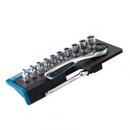 Набор торцевых головок трещотка 120 зубьев 12 предметов 1/4" CrV Gross 14141 купить в Надыме