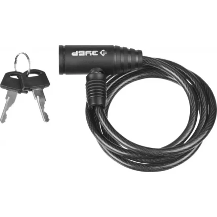 Замок ЗУБР "СТАНДАРТ", тросовый, 2 ключа в комплекте, длина троса 650мм, d 6мм 37269-65 купить в Надыме