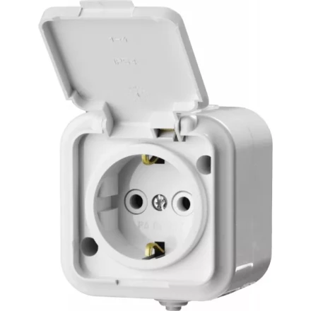 Розетка STAYER "MASTER" "MAXIMA" одноместная, с заземлением, с защитной крышкой, IP54, 16А, 220В 54306-W купить в Надыме