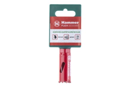 Коронка биметаллическая HAMMER Ф19х38мм 1/2&quot;  BiMETALL (224-001) купить в Надыме