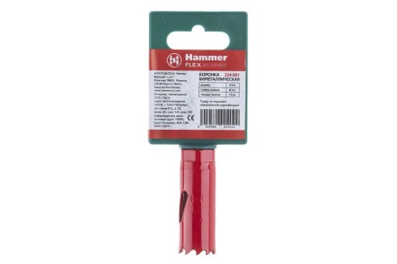 Коронка биметаллическая HAMMER Ф19х38мм 1/2&quot;  BiMETALL (224-001) купить в Надыме
