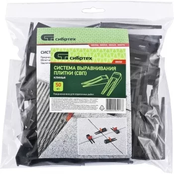 Система выравнивания плитки СВП - клин 50 штук (пакет ПЭНД) СИБРТЕХ 88050 купить в Надыме