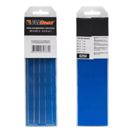 Вольфрамовый электрод WZ-8 d=1,0 - 3,0 набор FoxWeld купить в Надыме