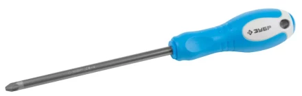 Отвертка ЗУБР, Cr-V сталь, трехкомпонентная рукоятка, цветовая индикация типа шлица, PZ №3, 150мм 25253-3-150 купить в Надыме
