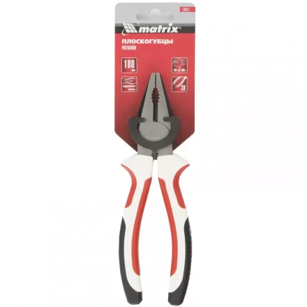 Плоскогубцы Premium 180 мм трехкомпонентные рукоятки MATRIX 17071 купить в Надыме