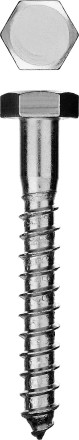 Шурупы ЗУБР с шестигранной головкой, оцинкованные, 12x120мм, 1шт 4-300456-12-120 купить в Надыме