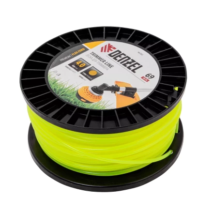 Леска для триммера круглая, 4,0мм х 69м, на DIN катушке FLEX CORD,  Denzel 96283 купить в Надыме