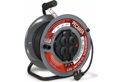 Удлинитель силовой на металлической катушке Ресанта СУ-3х2,5КГ-30/3 (с выкл., 4 розетки, IP44) 61/118/9