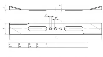 Нож для газонокосилки KRONWERK EGC-1000 320х45х2,5мм KRONWERK 96332 купить в Надыме