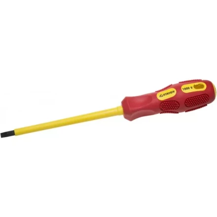 Отвертка STAYER "PROFESSIONAL" "MAX-GRIP" диэлектрическая, двухкомпонентная рукоятка, Cr-V, SL 5,5x125мм 25827-05-125 G купить в Надыме