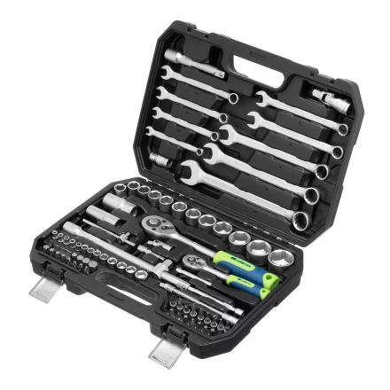 Набор инструментов Сибртех 13391, 1/2", 1/4", пластиковый кейс, 82 предмета купить в Надыме