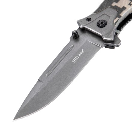 Нож складной Denzel, многоцелевой, системы Liner-Lock, с накладкой G10 на прямой рук-ке+стеклобой, 79208 купить в Надыме