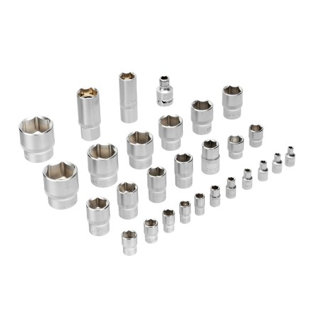 Набор инструментов Denzel, 1/2&quot;, 1/4&quot;, CrV, S2, пластиковый кейс, 82 предмета 15809 купить в Надыме