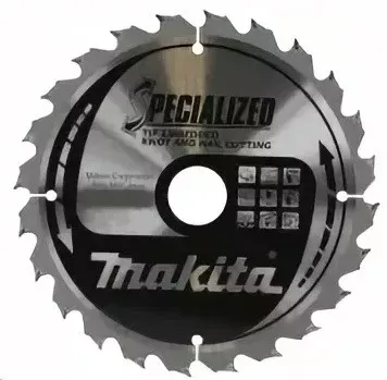 Диск пильный Makita, х165х20х2,0мм,24 зуб,для дерева с гвоздями B-29175 купить в Надыме