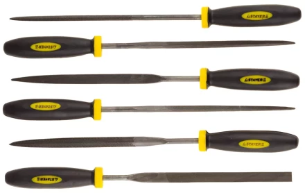 Набор STAYER "PROFI" Надфили с двухкомпонентной ручкой, 100мм, 6шт 16010-H6_z01 купить в Надыме