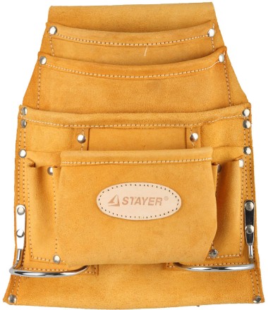 Сумка поясная STAYER PROFESSIONAL для инструментов, кожаная, 10 карманов, 2 скобы 38517 купить в Надыме