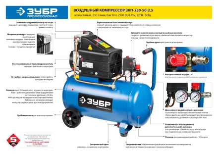 Компрессор воздушный ЗКП-230-50-2.5 серия ПРОФЕССИОНАЛ купить в Надыме