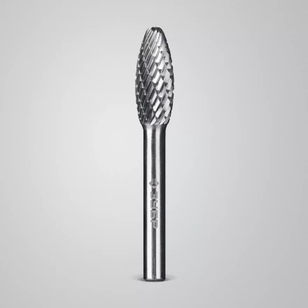 Зубр Твердосплавная борфреза H - пламя, 10 х 25 мм, радиус 2.0 мм (28807-10-25) купить в Надыме