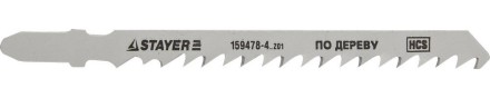 Полотна STAYER &quot;STANDARD&quot;, T144D, для эл/лобзика, HCS, по дереву, фанере, быстрый рез, EU-хвост., шаг 4мм, 74мм, 2шт 159478-4_z01 купить в Надыме