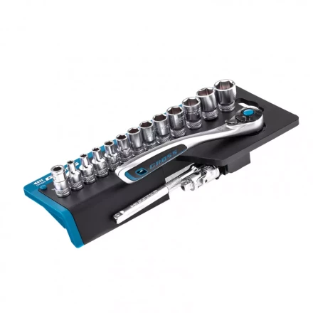 Набор торцевых головок трещотка 120 зубьев 36 предметов 1/4" CrV Gross 14142 купить в Надыме