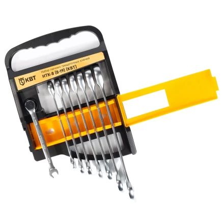 Набор гаечных комбинированных трещоточных ключей КВТ НТК-8 (8–19 мм), 8 шт. (91949) купить в Надыме